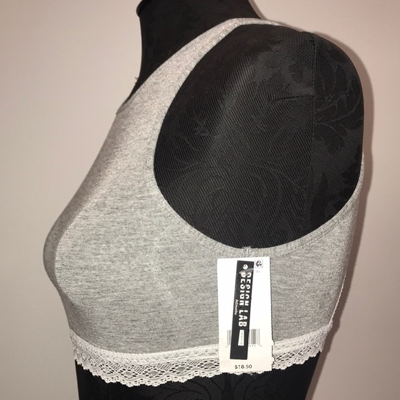 Sale!Design Lab szXS grey/white laced bralette top - Picture 3 of 5